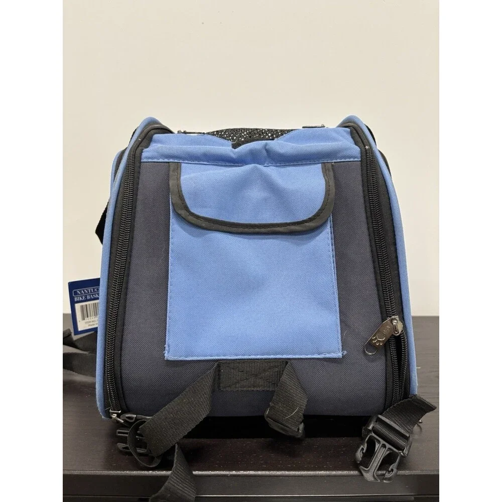 NEW Nantucket Bike Basket Expandable Pet Carrier for Dogs Cats Blue Grey Cycling
